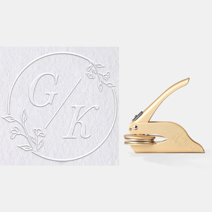 Personalized Monogram Seal Embosser Hand-Held Embossing Stamp