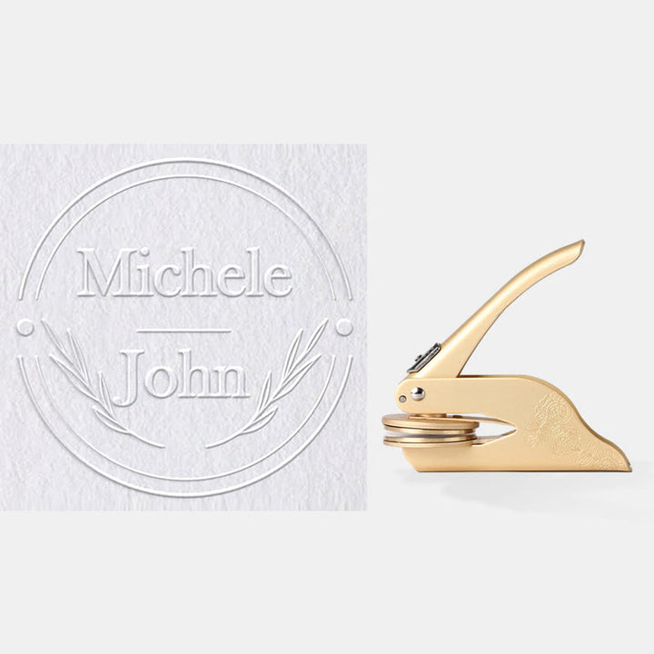 Customize Design Your Own Wedding Name Embosser Stamp