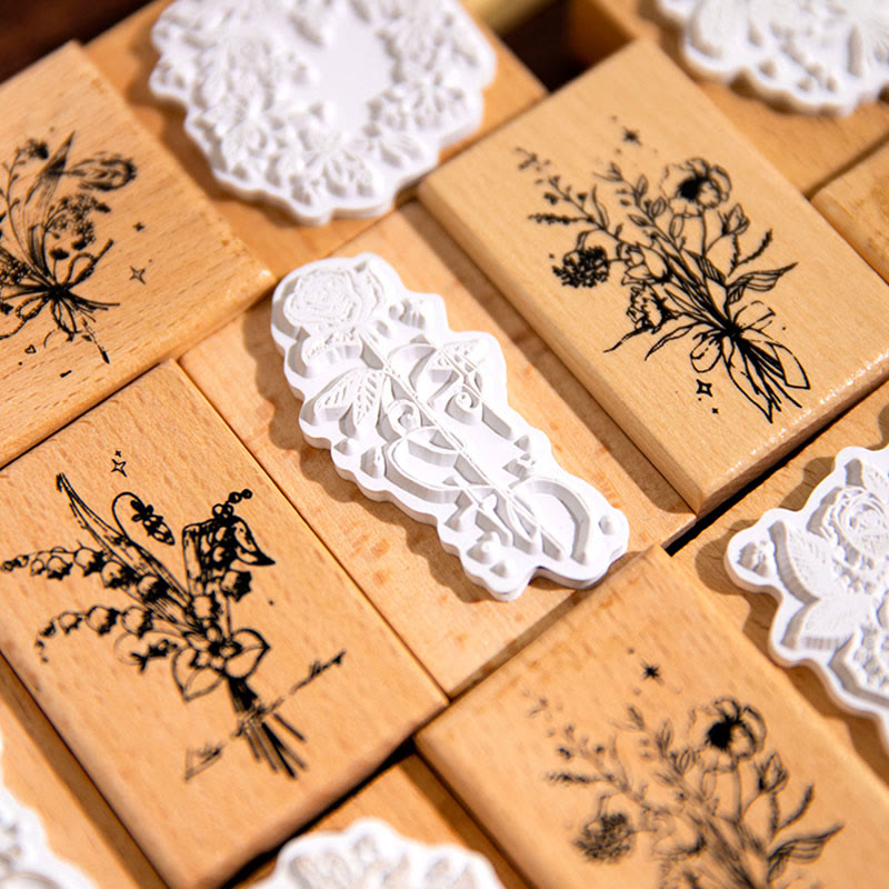 Mountains And Clouds Series Wooden Rubber Stamp