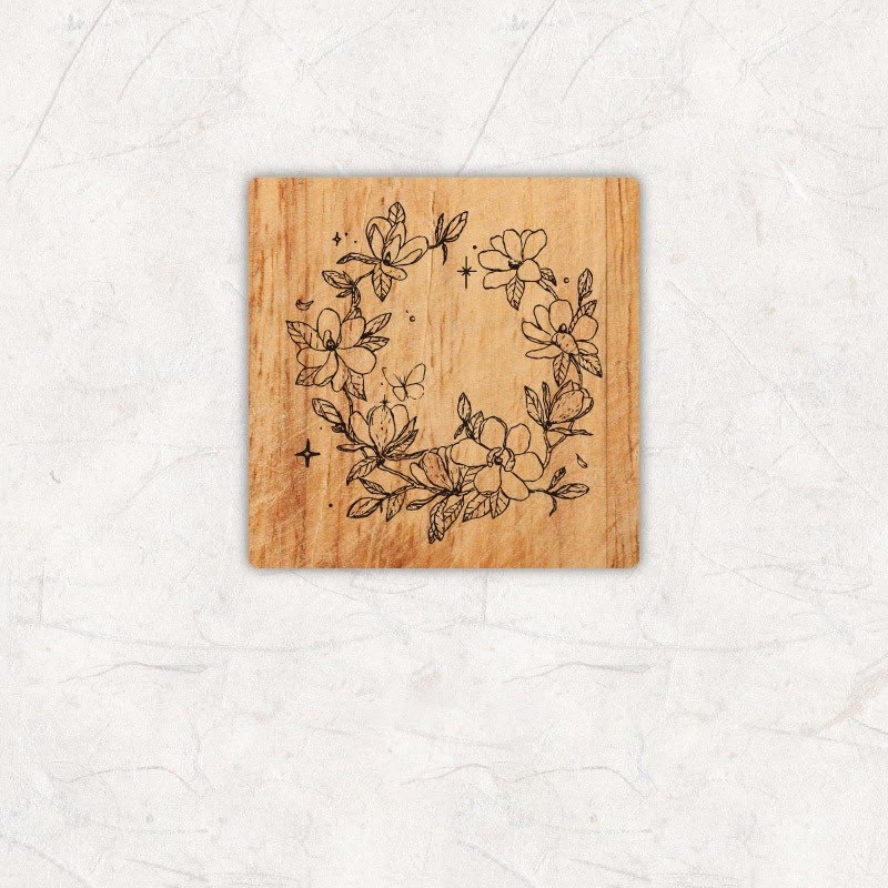 Mountains And Clouds Series Wooden Rubber Stamp