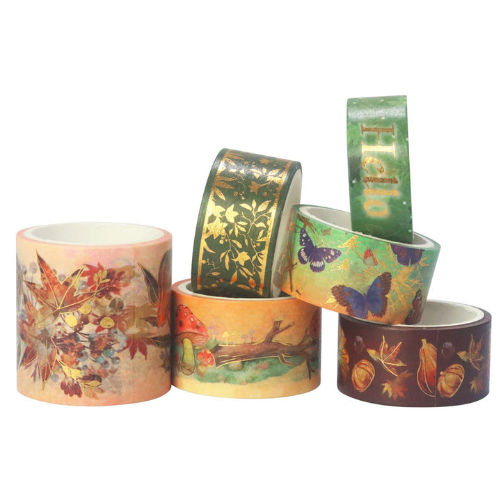 6 Rolls Set Autumn Series Washi Tape Decorative Scrapbook Tape