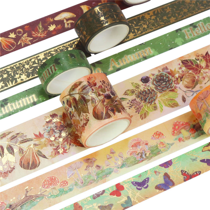 6 Rolls Set Autumn Series Washi Tape Decorative Scrapbook Tape