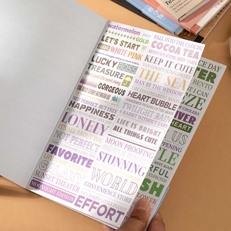 Text Collection Series Sticker Book For DIY Journal Decor