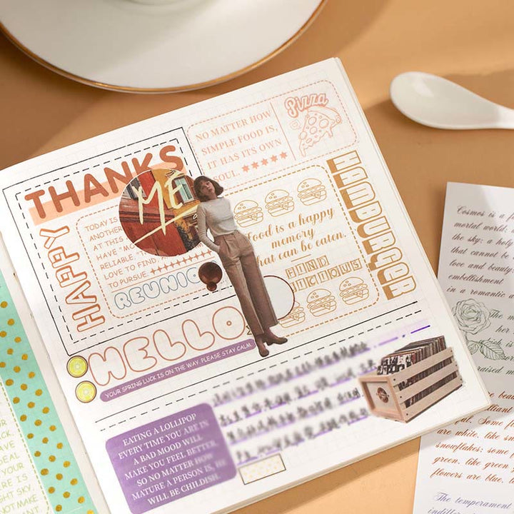 Text Collection Series Sticker Book For DIY Journal Decor