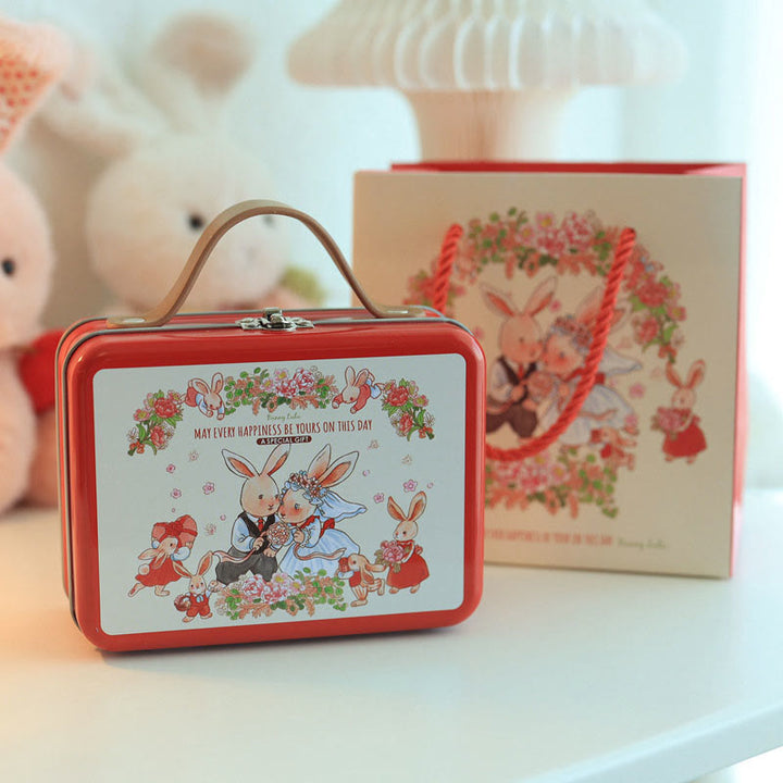 Metal Storage Box For Handmade Scrapbook Crafts Bunny Jars