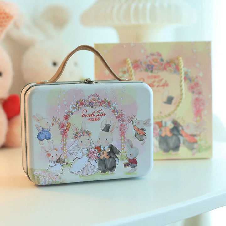 Metal Storage Box For Handmade Scrapbook Crafts Bunny Jars