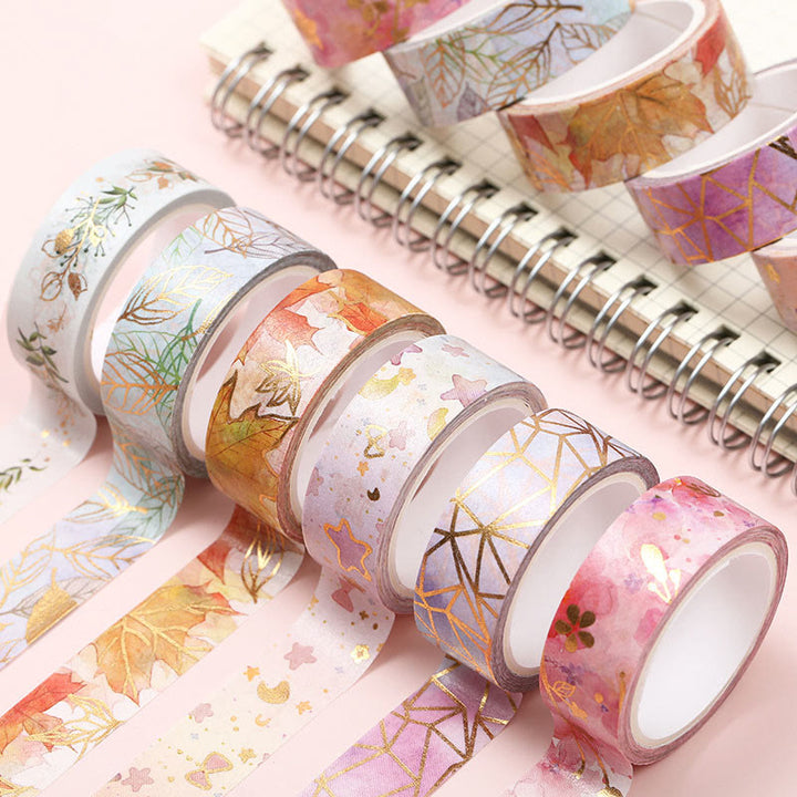 6 Rolls Flowes Washi Tape Set Decorative Scrapbook Tape