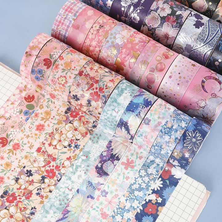 9 rolls Set Floral Series Washi Tape Decorative Scrapbook Tape