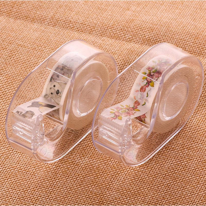 1.5cm Washi Tapes Cutter Practical Transparent Plastic Tape Dispenser