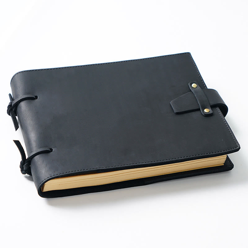 Horizontal Classic Genuine Leather Cover Notebook For Daily Record