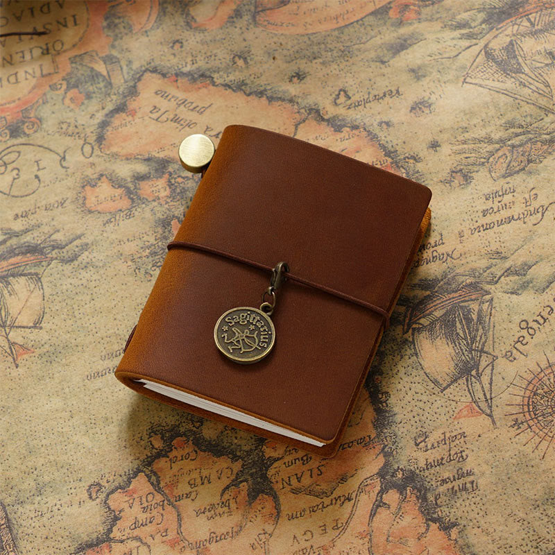 Mini Classic Leather Cover Notebook For Travel Daily Record