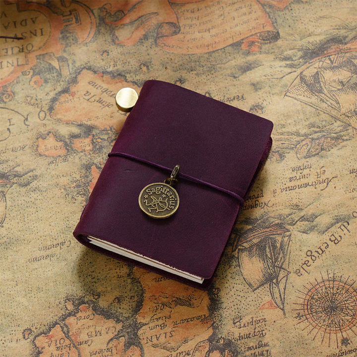 Mini Classic Leather Cover Notebook For Travel Daily Record