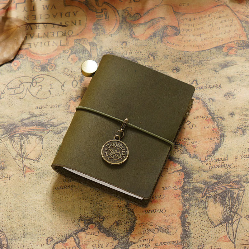 Mini Classic Leather Cover Notebook For Travel Daily Record