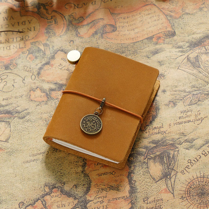 Mini Classic Leather Cover Notebook For Travel Daily Record