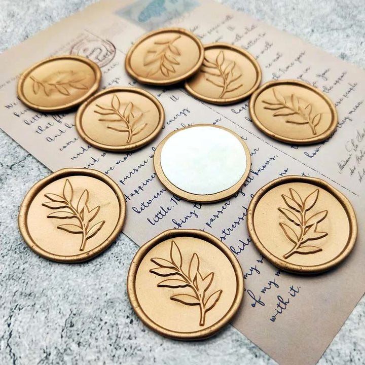 10pcs Leaf Wax Seal Stamp Sticker For Envelope