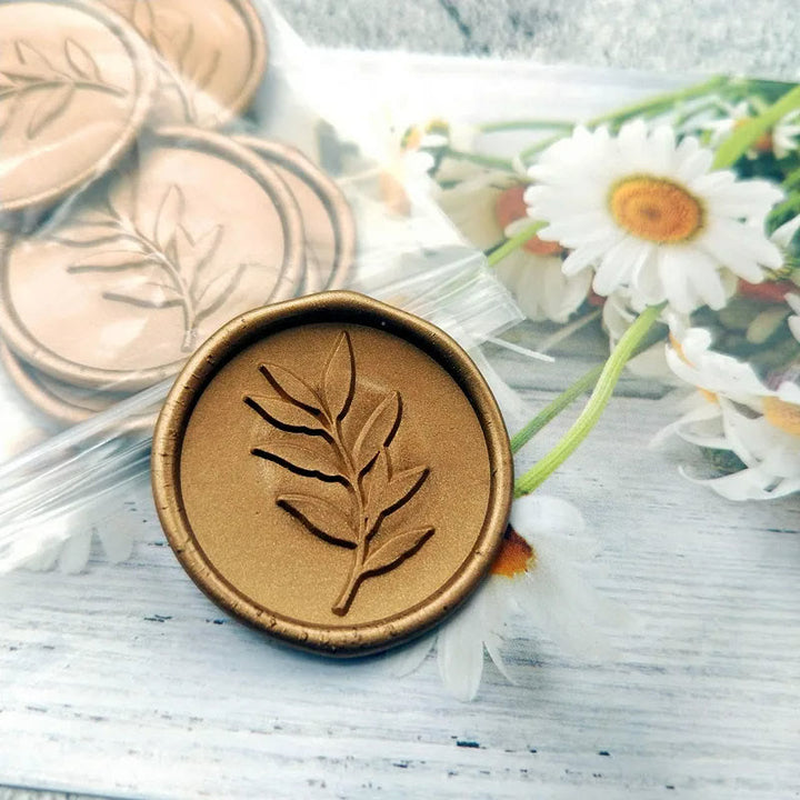 10pcs Leaf Wax Seal Stamp Sticker For Envelope