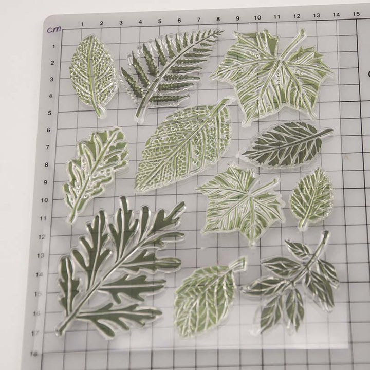 Clear Green Tree Leaf Stamps Plant Silicone Seal Rubber Stamps