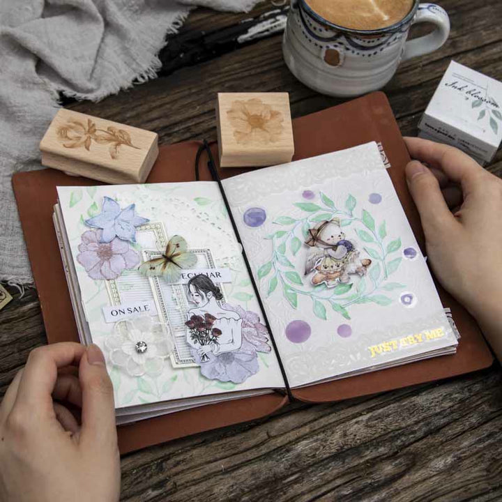 Ink Blossom Wooden Rubber Stamps 8 Styles Flower Seal