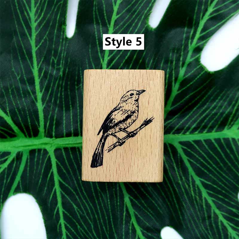 Wooden Forest Animals Series Rubber Stamps Journal Diary Scrapbook DIY Tool