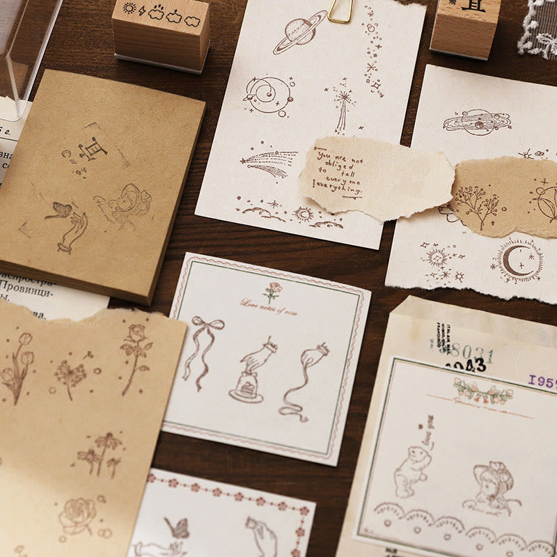 8 Styles Collection Wooden Rubber Stamps For Card Making