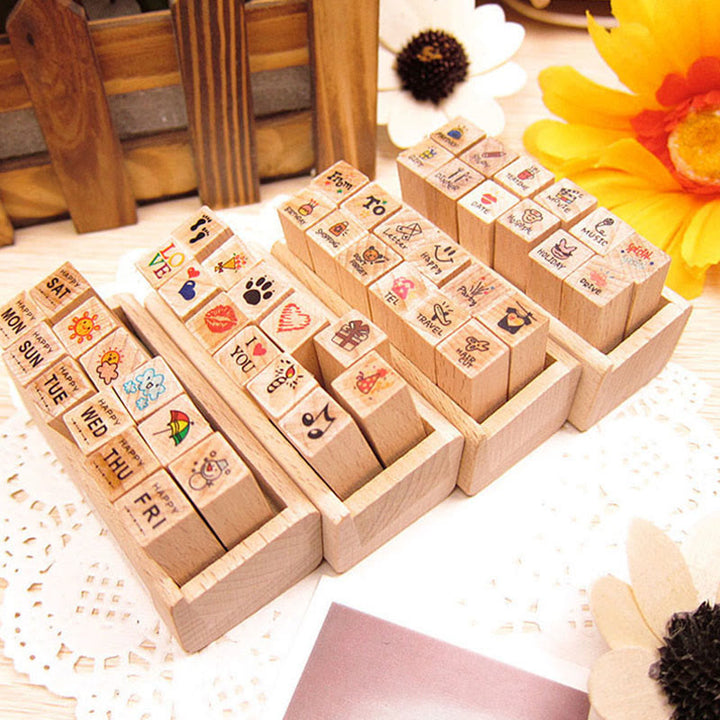 Cute Joyfill Diary Wooden Stamps For Card Making