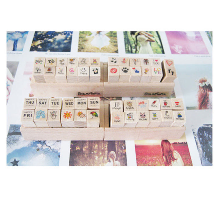 Cute Joyfill Diary Wooden Stamps For Card Making