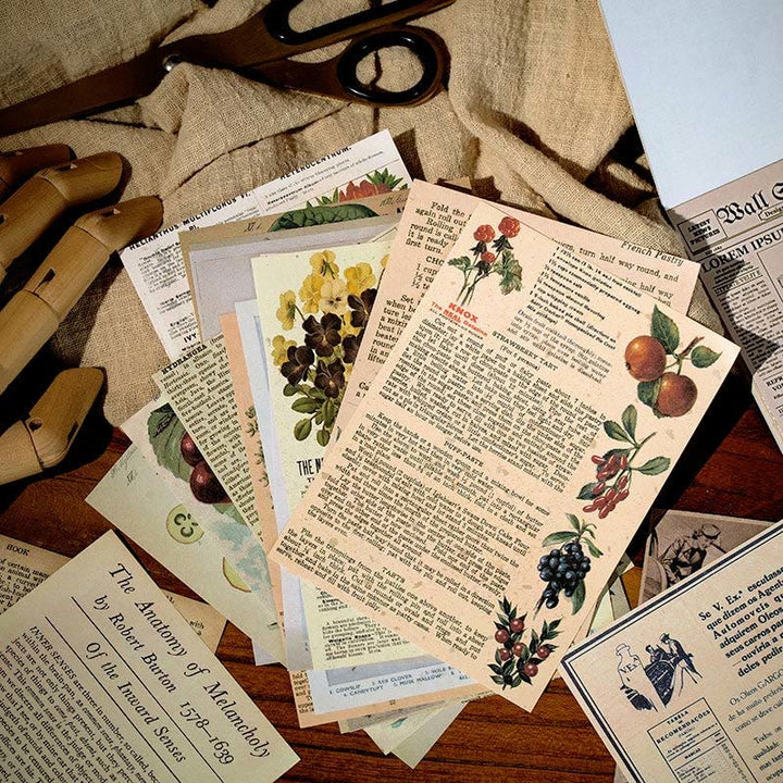 Vintage Paper Set Decorative Time Travel Scrapbook Journaling Backing Paper