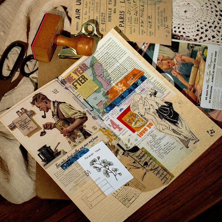Vintage Paper Set Decorative Time Travel Scrapbook Journaling Backing Paper