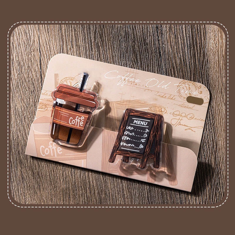 Coffee Time Acrylic Clips Vintage Paper Photo Clip