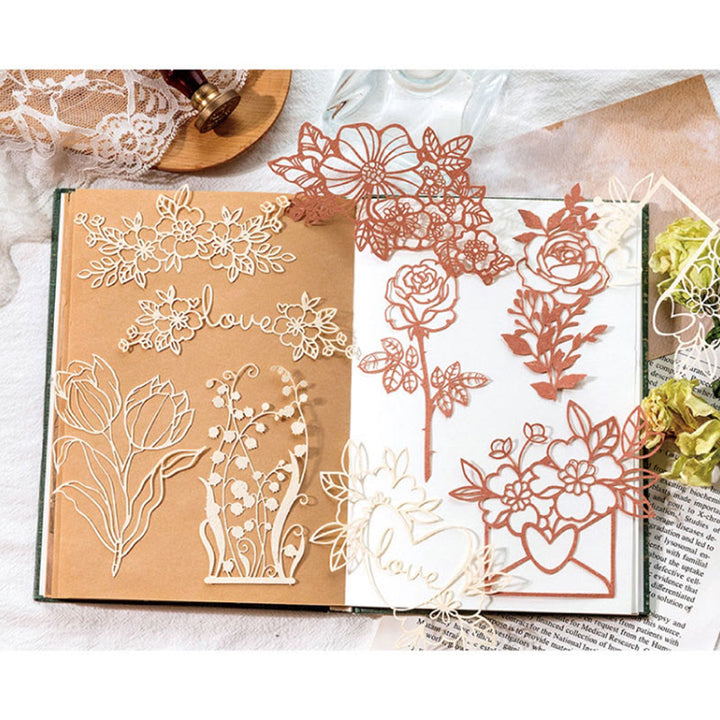 Decorative Paper Set Hollow Out Floral Backing Paper