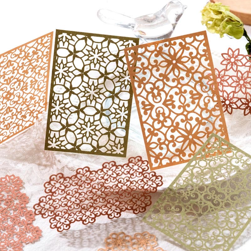 Decorative Paper Set Hollow Out Floral Backing Paper