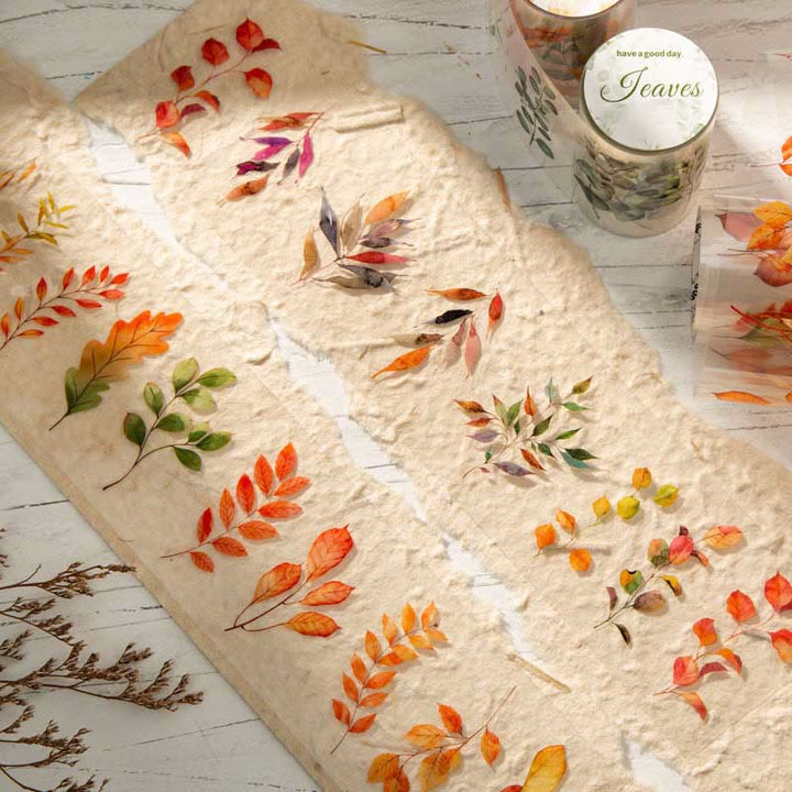 Botanical Leaves Tape Retro DIY Scrapbook PET Material Decor