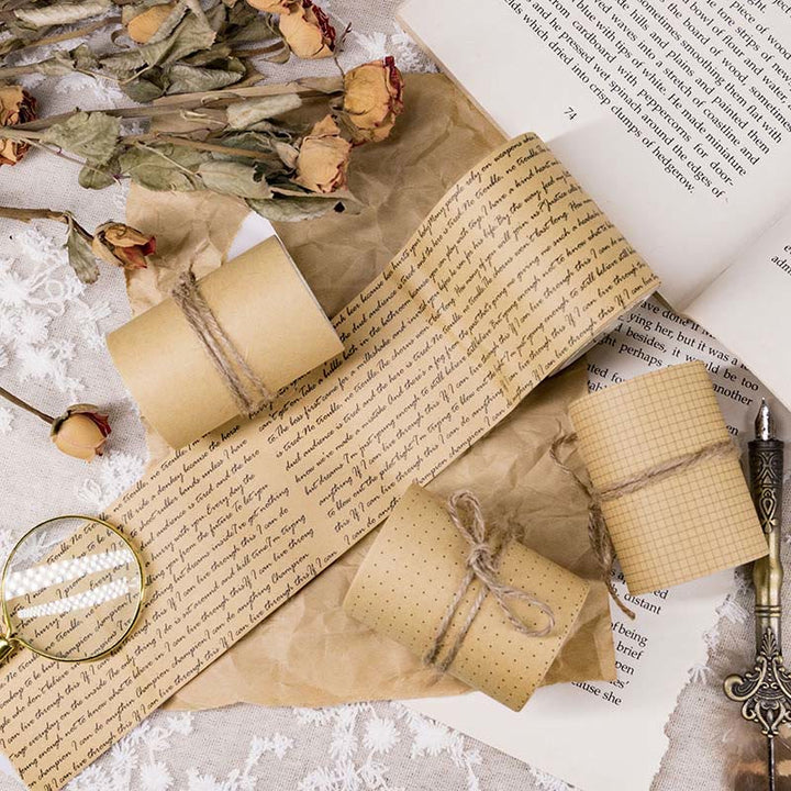 Decorative Kraft Paper Bookish Tape Retro DIY Scrapbook Decor