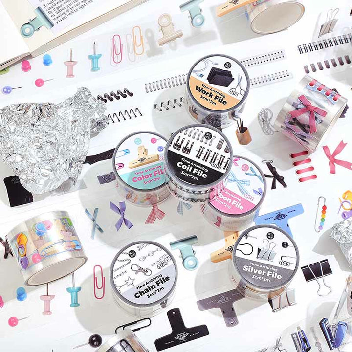 Time File Decorative PET Tape Retro DIY Scrapbook Decor