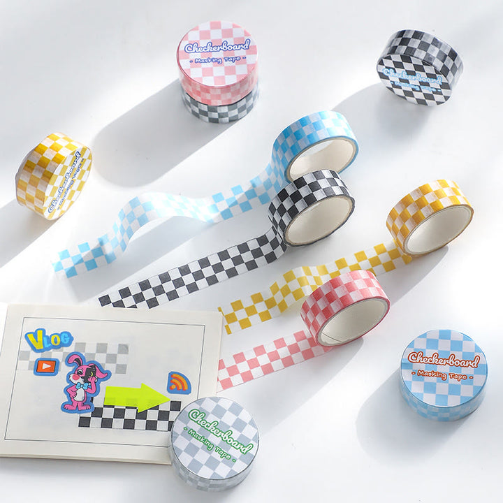 Checkerboard Series Decorative Paper Tape Retro DIY Scrapbook Decor