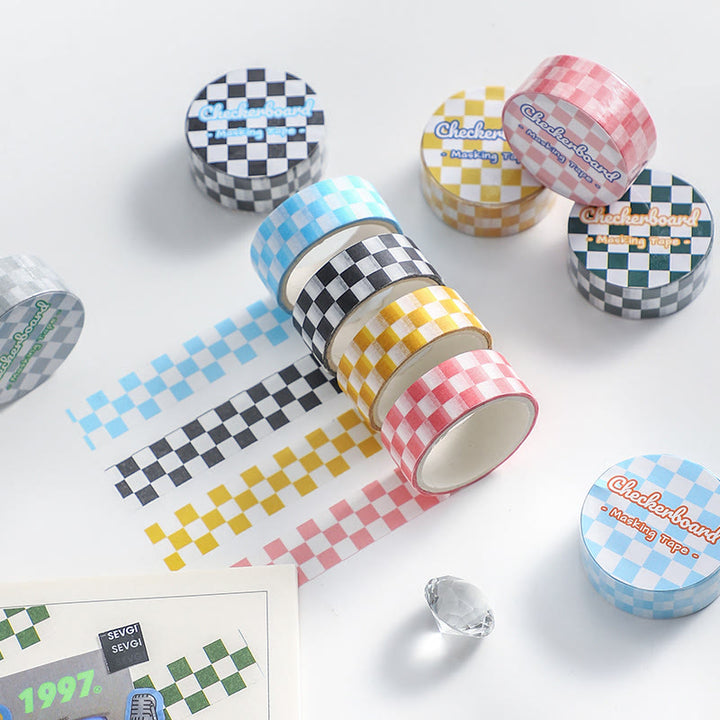 Checkerboard Series Decorative Paper Tape Retro DIY Scrapbook Decor