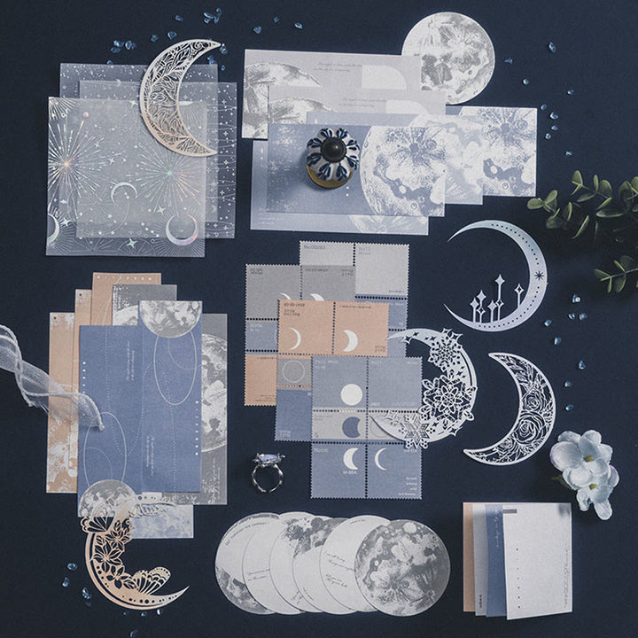 Moon Star Series Decorative Paper Set For Scrapbook Journaling