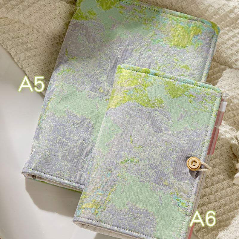 A6/ A5 Retro Green Cloth Cover Notebook For Daily Record