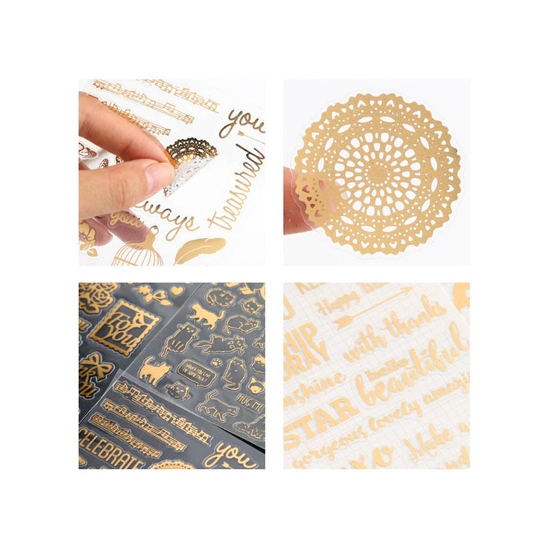 Gold Diary Series PVC Sticker For Journal Decor