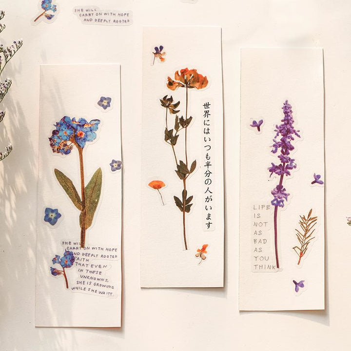 Translucent Romantic Flowers Series PET Sticker Set For Journal Decor