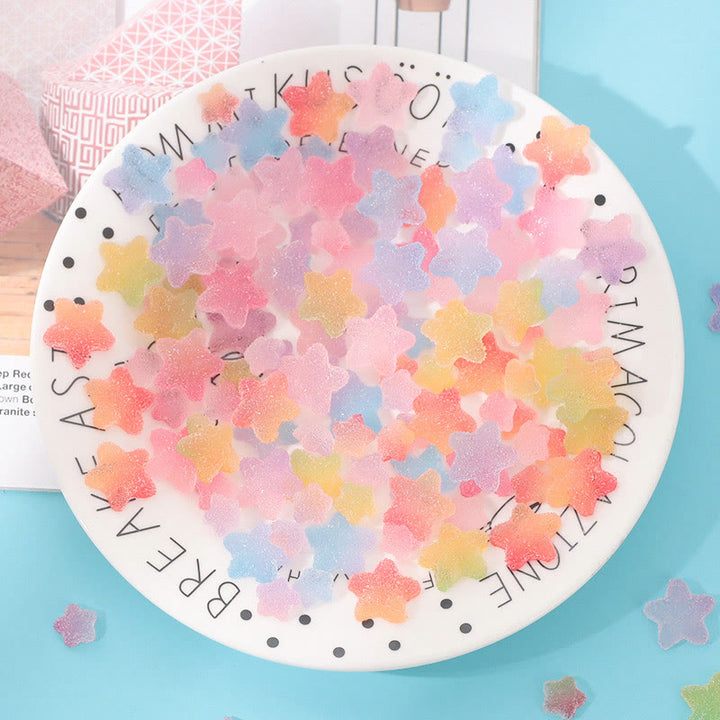 3D Soft Candy Star Series Resin Sticker For DIY Journal Decor