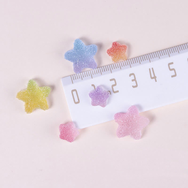 3D Soft Candy Star Series Resin Sticker For DIY Journal Decor