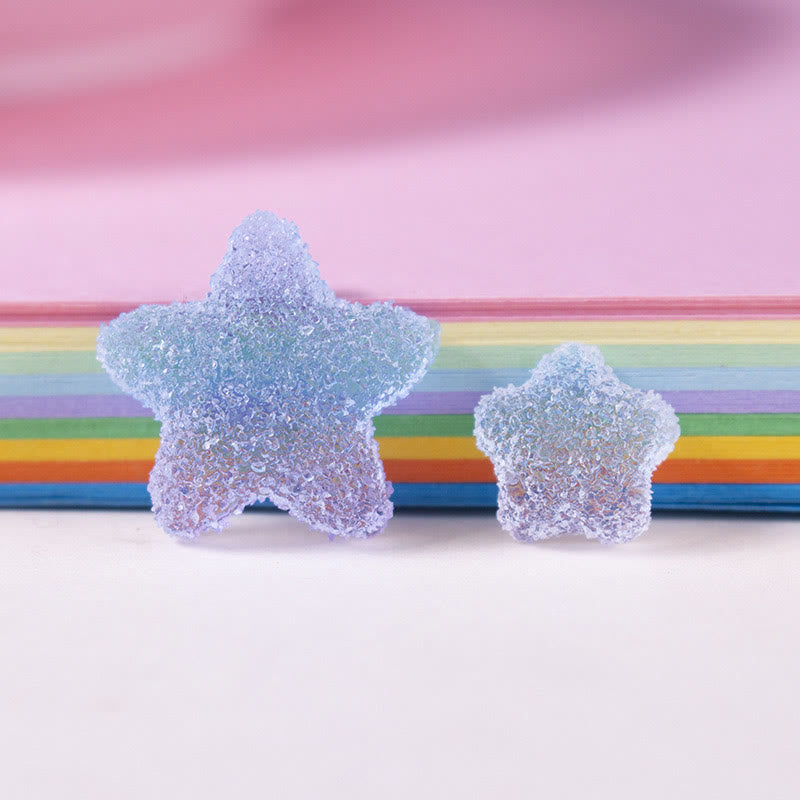 3D Soft Candy Star Series Resin Sticker For DIY Journal Decor