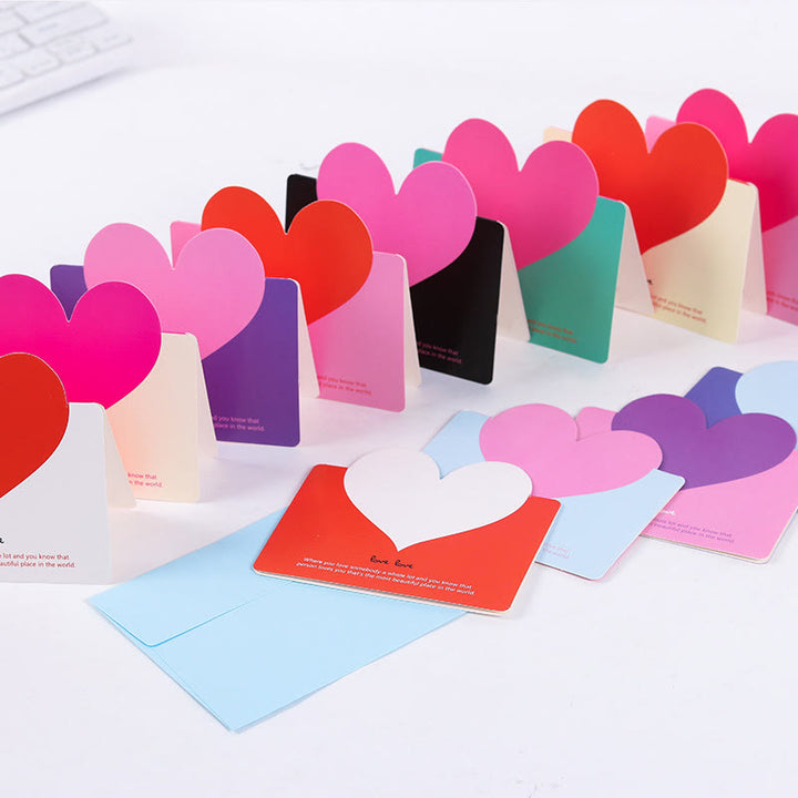 Romantic Heart Pattern Postcard For Invitation Festival Greeting Card