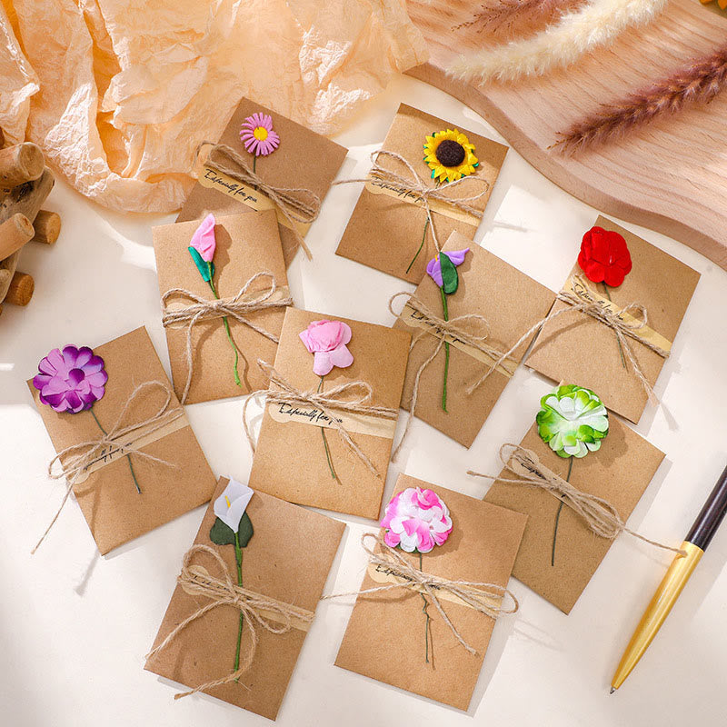 Flower Decor Kraft Paper Envelope For Invitation Greeting Card