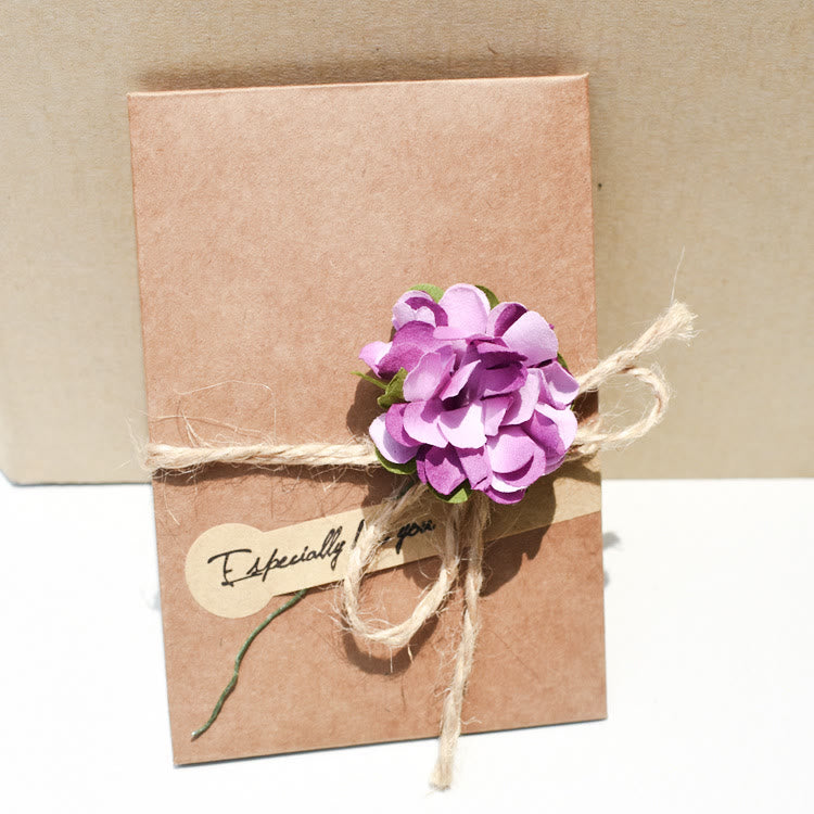 Flower Decor Kraft Paper Envelope For Invitation Greeting Card