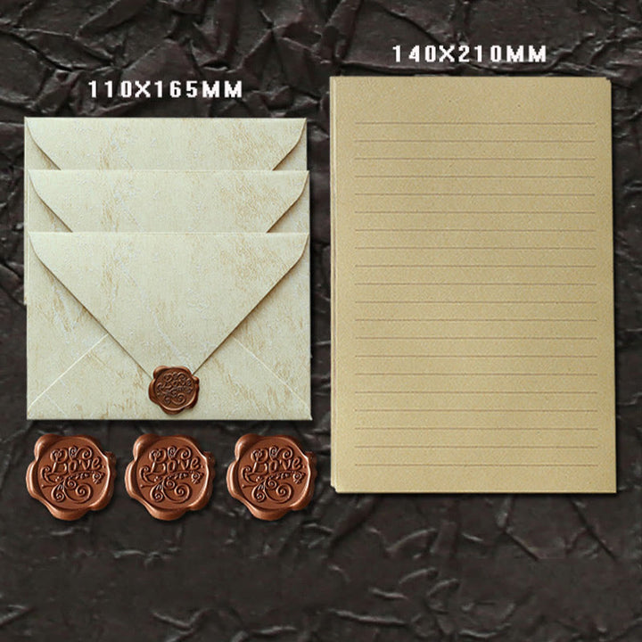 Old Style Envelope Set For Letter Retro Holiday Invitation