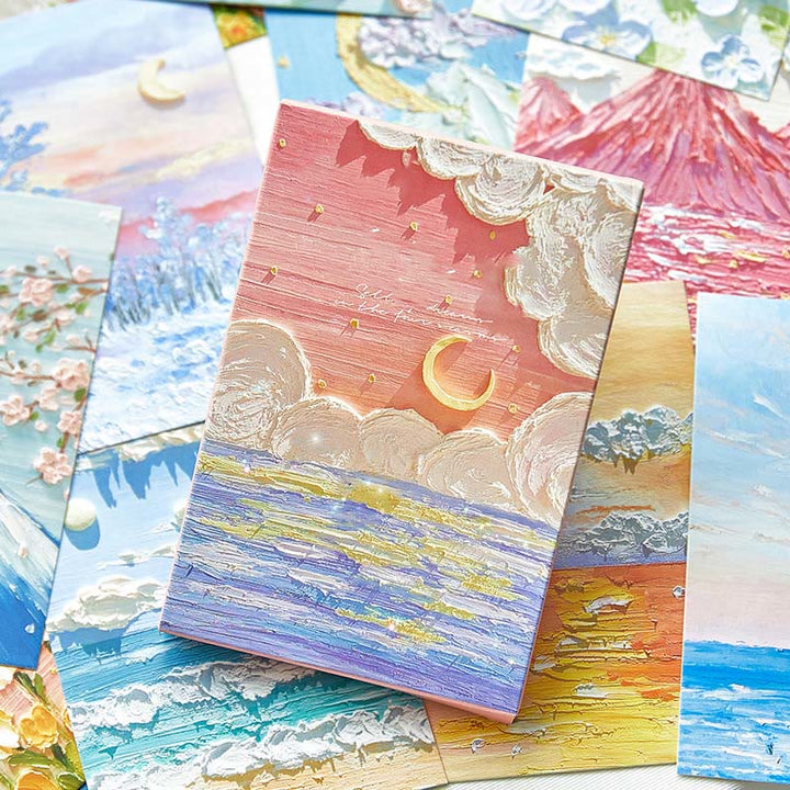 30pcs Four Season Series Postcard Oil Painting Style For Greeting