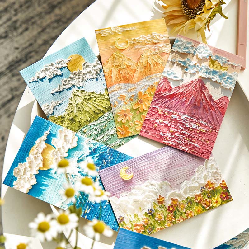 30pcs Four Season Series Postcard Oil Painting Style For Greeting