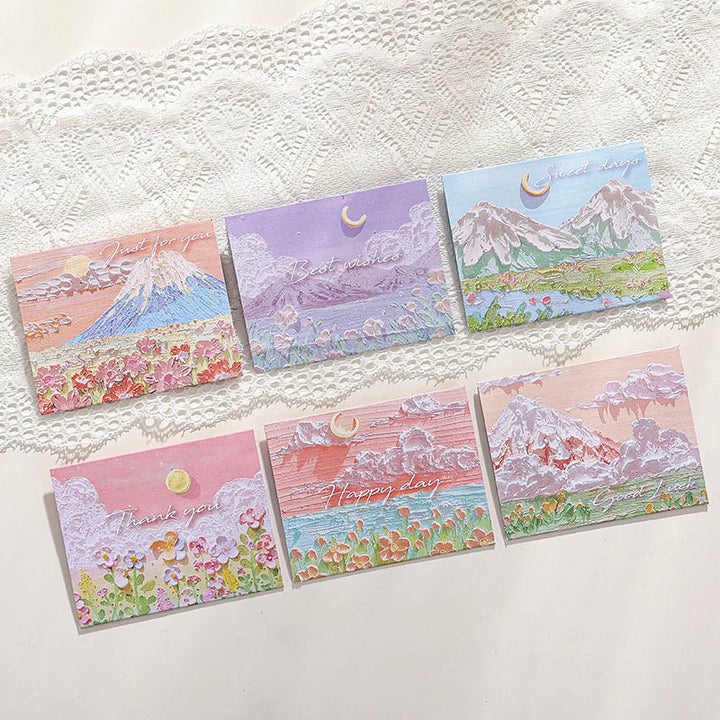 6pcs Sun And Beauty Series Postcard Trifold Style For Greeting